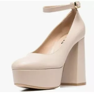 FYS Women Graceful Round Toe Platform Pumps Ankle Strap Chunky Block High Heels - Picture 1 of 7