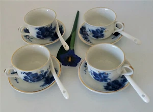 romantisch:4er Set(12 Teile)Mokka-/Espressotassen,Löffel,Porzellan,handgemalt - Bild 1 von 4