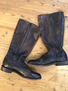 Bed Stu Braun Größe 7 Damen Kniestiefel Schnalle Leder Reißverschluss - Bild 1 von 11