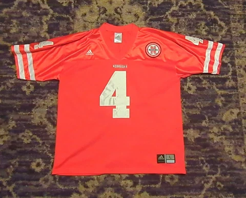Adidas Nebraska Cornhuskers Football Jersey #4 Red White Large Embroidered XL Cover