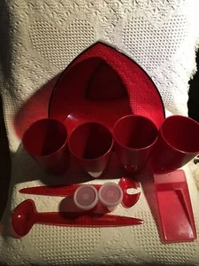 New Tupperware Serving Valentines Bowl Set Red Lot Salad Dessert Side Dish Cups - Picture 1 of 5