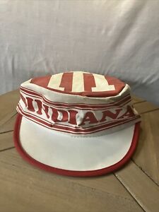 Vintage Indiana Hoosiers Painters Hat Cap Red White 80’s Fitted Approx. 7  1/2