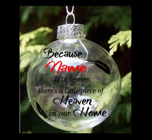 X1 PERSONALISIERTER Vinyl-Aufkleber "WEIL im Himmel ist" Erinnerung Denkmal für Kugel - Bild 1 von 2