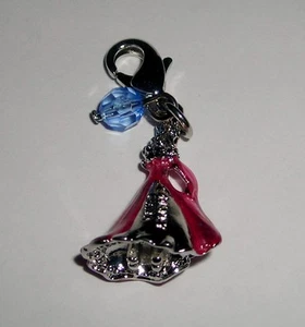 DISNEY SLEEPING BEAUTY PRINCESS AURORA LOBSTER CLASP BRACELET CHARM  - Picture 1 of 1
