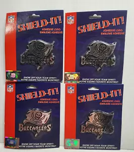NFL SHIELD-IT! ADHESIVE LOGO EMBLEM SILVER - Tampa Bay Buccaneers - Lot of 4 - Picture 1 of 2