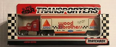 1993 #21 MORGAN SHEPHERD WOOD BROS  MATCHBOX SUPER STAR TRANSPORTER 281          - Image 1 of 4