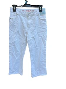 Cat & Jack Girls Wide Leg Crop Jeans- White - Size 14 - Picture 1 of 3