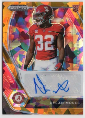 Dylan Moses DPA-DMO Autograph 2021 Panini Prizm Orange Ice Rookie Football Card - Image 1 of 2