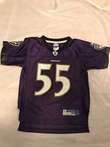 Reebok Baltimore Ravens Terrell Suggs #55 Jersey Purple Youth Size M