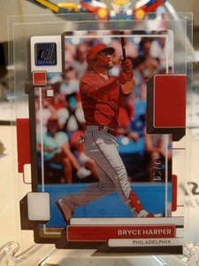 2022 Panini Chronicles Byrce Harper Donruss Clearly #39 Blue 12/50 Phillies MVP