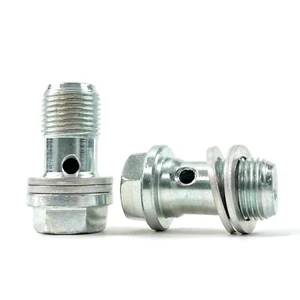 2x REAR BRAKE CALIPER BANJO BOLTS & WASHERS FITS: VAUXHALL VECTRA 02-08 BBF3253B - Picture 1 of 5