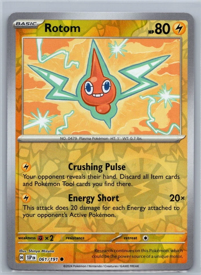 Rotom 061/191 Reverse Holo SV08: Surging Sparks NM Common - Image 1 of 1