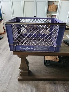 Vintage Santee Dairies Dairy Plastic Large Milk Crate Metal Band - Picture 1 of 11