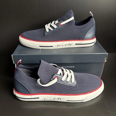 Nuevo sin caja Tommy Hilfiger Twgessie Azul Oscuro Elastizado Tejido Tenis Para Mujer Talla 10 Foto 1 de 4