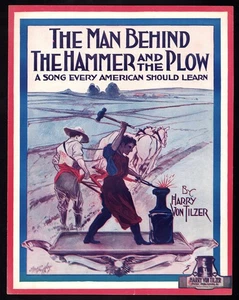 Vintage Sheet Music The Man Behind the Hammer and the Plow Harry Von Tilzer - Picture 1 of 1