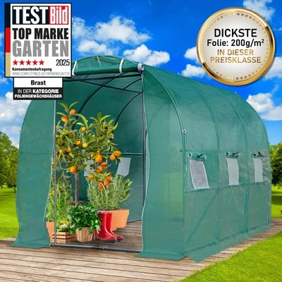 BRAST Gewächshaus mit Stahlfundament 2x3m Foliengewächshaus Fundament Erdanker Folie