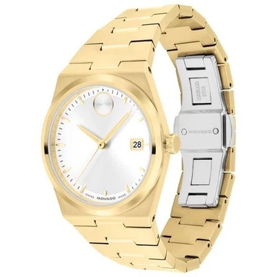 Movado BOLD Quest White Dial Stainless Steel Gold Tone Swiss Watch 3601187 - Image 1 of 4