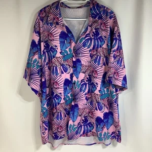 JOGAL Hemd Herren 3XL Mehrfarbig Blumen Gepard Knopfleiste Tropisch Urlaub Freizeit - Bild 1 von 4