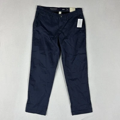 Sonoma новый жизни + стиль середины подъема капри брюки женщин 6 синий Chino эластичной новый с Ярлыками - Изображение 1 из 4