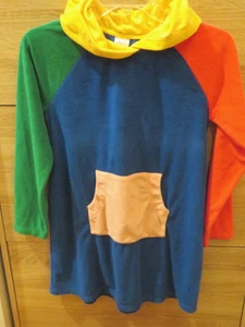Hanna Andersson Hooded Multi Terry Cloth Towel Swim Cover-Up Dress Pocket Sz 12 - Picture 1 of 11