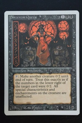 Magic The Gathering MTG SORCERESS QUEEN Revised Edition MP Moderately Played - Image 1 of 2