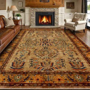 Beeiva Vintage 6x9 Brown Area Rugs, Washable Living Room Rugs Indoor Floor Ca... - Picture 1 of 7