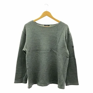 SAINT JAME ST JAMES COTTON WOOL DOUBLE FACE KNIT L GREY MENS Used KLDR-0 - Picture 1 of 9