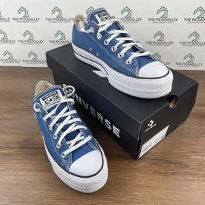 Converse All Star Lift Low Top Plateau Sneaker Schuhe Blau Damen - Bild 1 von 9