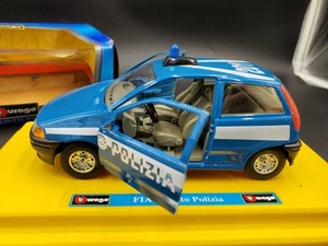 BURAGO Diecast FIAT Punto POLIZIA 1:24 - 0147 - CAJA mala - hecho en Italia - años 80 - Imagen 1 de 16
