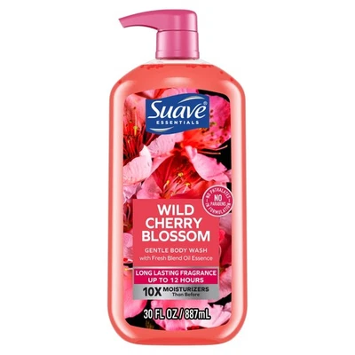 Suave Essentials Gentle Liquid Body Wash, Wild Cherry Blossom, 30 oz - Image 1 of 4