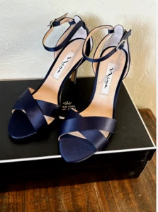 Nina Venus Evening Sandals Womens 6.5 M Blue Ankle Strap Heels Shoes NWB - Picture 1 of 10