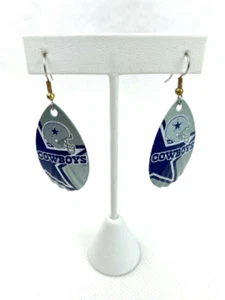 Pendientes de gancho giratorios vintage con logotipo de los vaqueros de la NFL para mujer - Imagen 1 de 1