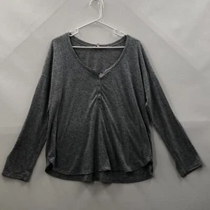Victorias Secret Womens Gray Henley Neck Long Sleeve T Shirt Top Size Large - Picture 1 of 5