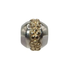 Pandora Saturn Flower 14k Gold & Sterling Silver Charm 790179 - Picture 1 of 5