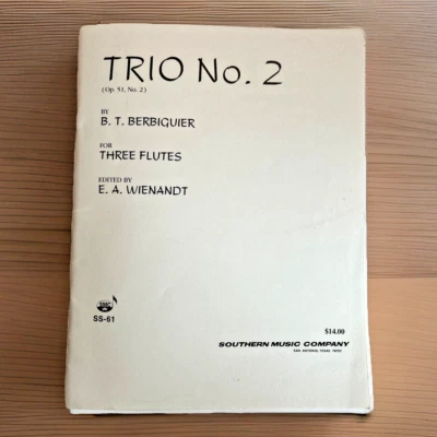 Trio No. 2 ~ Op. 51, No. 2 ~ Flute Trio ~ B. T. Berbiguier ~ Sheet Music - Image 1 of 3