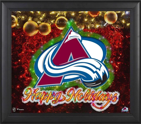 Colorado Avalanche Framed 15" x 17" Happy Holidays Collage Cover