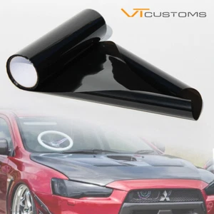 30 x 200cm Dark Black Smoke Headlight Taillight Tinting Film Fog Vinyl - Picture 1 of 5