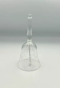 Clear Glass Crystal Princess House Floral Etched 6" Bell - Picture 1 of 10