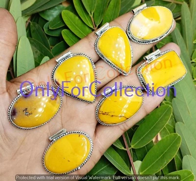 ¡Año Nuevo! Lote de 10 colgantes enchapados en plata de ley 925 piedras preciosas de jaspe mookite Foto 1 de 4