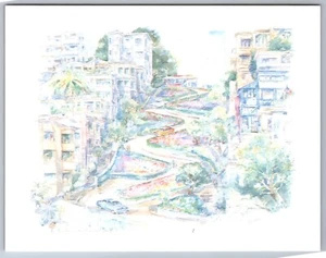 Postkarte Aquarell Lombard Street von Legai San Francisco OS-1 - Bild 1 von 2