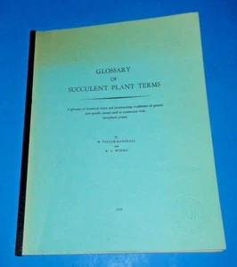 B&W PHOTO COPY OF '45 BOOK "GLOSSARY OF SUCCULENT PLANT TERMS", MARSHALL / WOODS - Bild 1 von 10