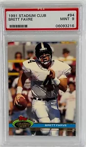 BRETT FAVRE Slabbed Encapsulated 1991 Topps Stadium Club Mint 9 Card PSA #94 - Picture 1 of 2