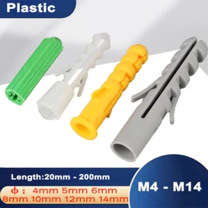 Universal Plastic Expansion Wall Plug Fixings Anchor Screws 4 5 6 8 10 12 14mm - Picture 1 of 47