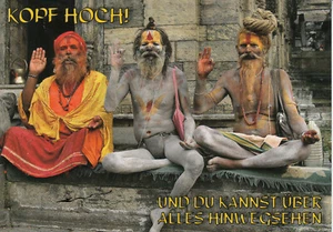 Postkarte: Sadhus / Kopf hoch - Bild 1 von 1