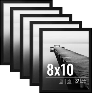 Lavie Home 8X10 Picture Frame Black(5 Pack), 8 X 10 Picture Frame for Wall Decor - Picture 1 of 12