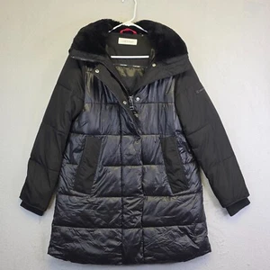Calvin Klein Puffer Jacket Damen 2XS Hooded Faux Fur Trim Insulated Long Line - Bild 1 von 20
