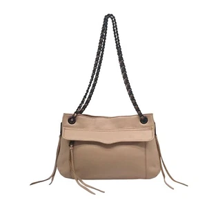 Rebecca Minkoff Blush Beige Leather Expandable Double Chain Shoulder Bag - Picture 1 of 12