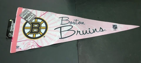 Boston Bruins PINK 12" x 30" Premium Pennant FREE SHIPPING Cover