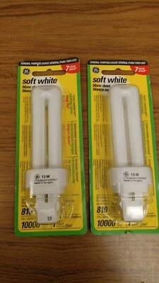 GE Compact Fluorescent Plug-In Bulb 13 Watt Soft White 810 Lumens PLG41B1-PG NEW - Image 1 of 2