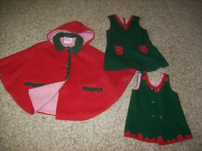 Винтажный Schwendmayr Kindermoden детей красный капюшон плащ джемпер платье лот 1950-х - Изображение 1 из 4